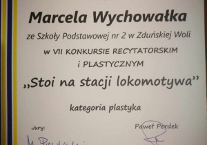 Dyplom Marcela Wychowałka