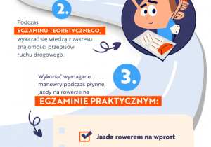 Plakat "Jak zdać egzamin na kartę rowerową?"