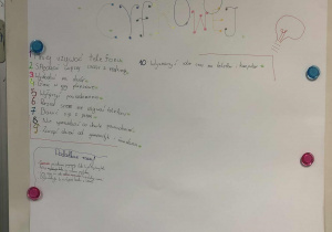 Opracowany przez uczniów plakat "Zasady higienycyfrowej"