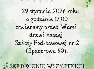 Zaproszenie na Drzwi Otwarte Szkoły