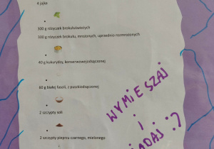 Przepis na sałatkę.