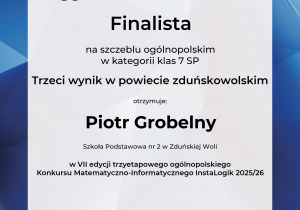 Dyplom finalisty