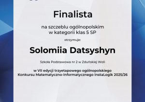 Dyplom finalisty