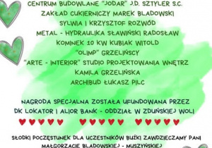 Podziękowanie dla sponsorów konkursu Buźka